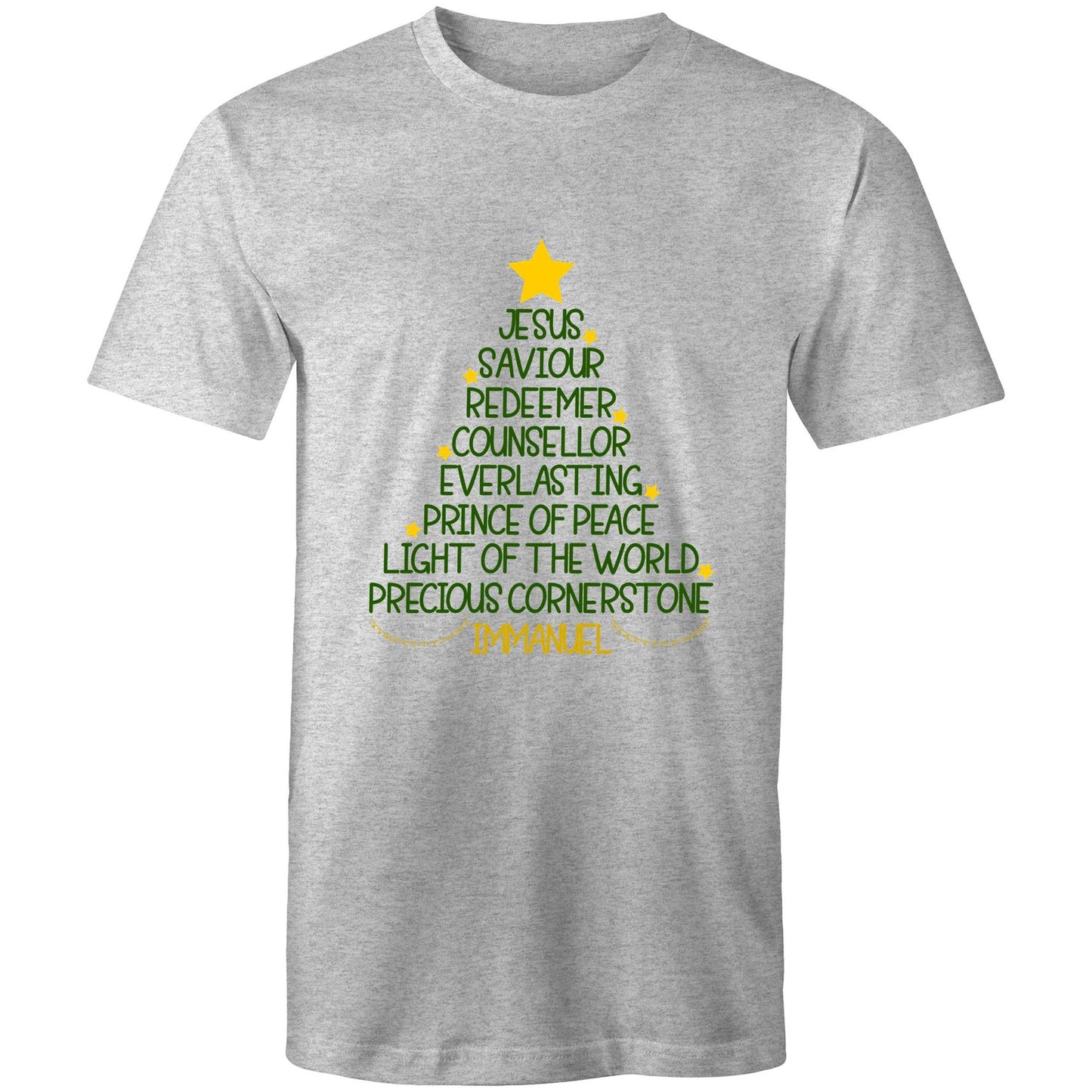 Christmas Tree - Names of Jesus from Isaiah - Mens T-Shirt