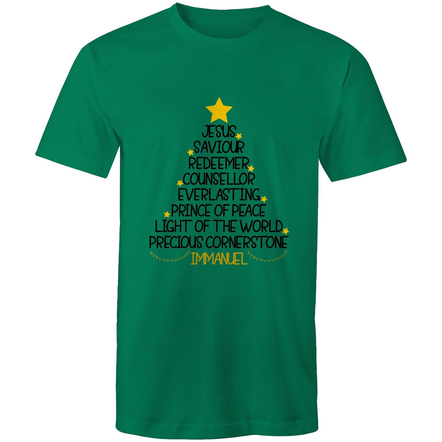 Christmas Tree - Names of Jesus from Isaiah - Mens T-Shirt