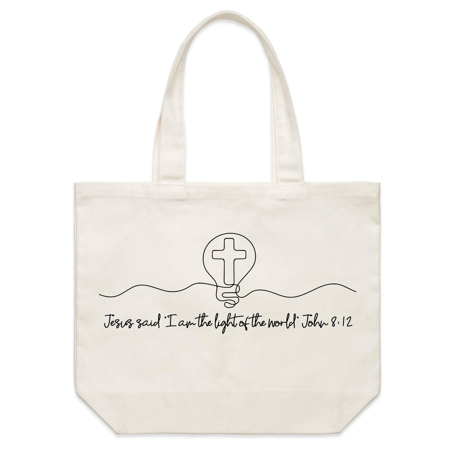 Jesus said "I am the light of the world" Shoulder Canvas Tote Bag
