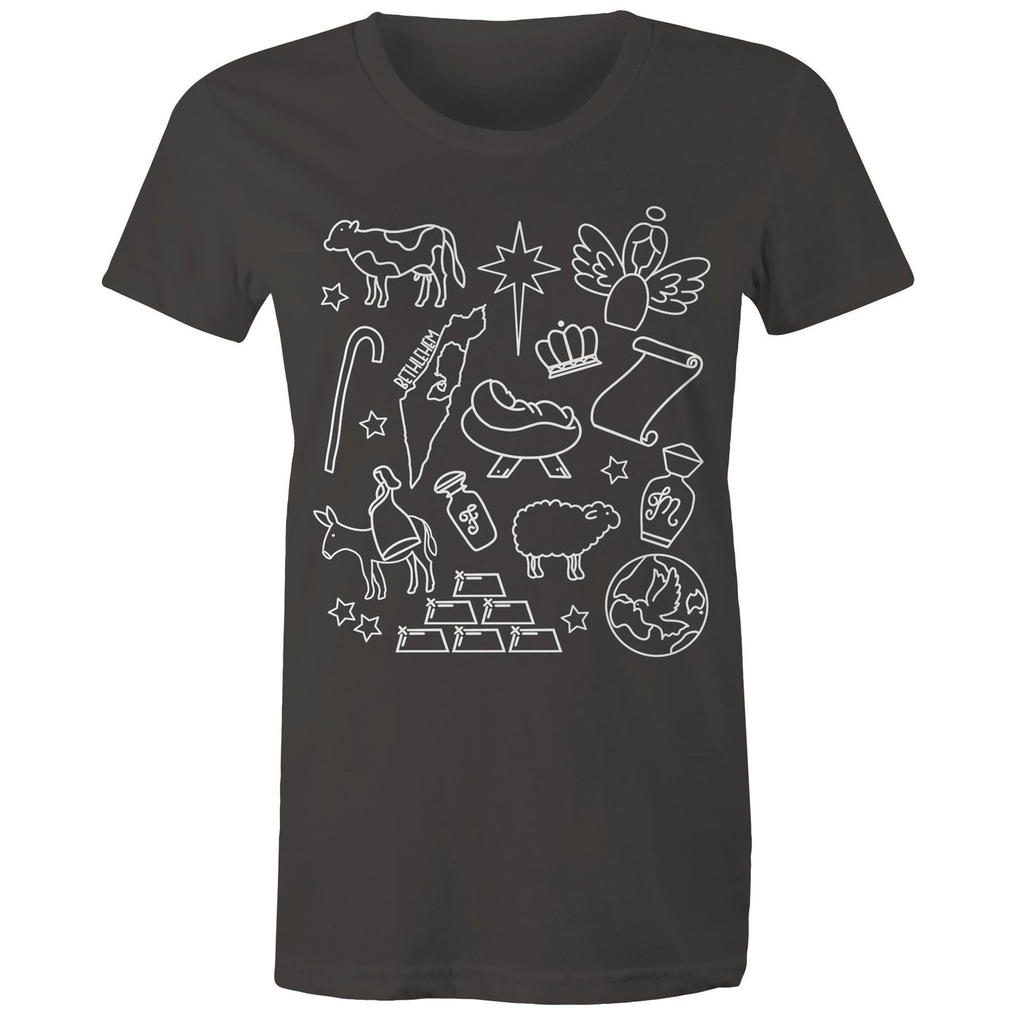 Christmas Nativity Sketch Women's Tshirt
