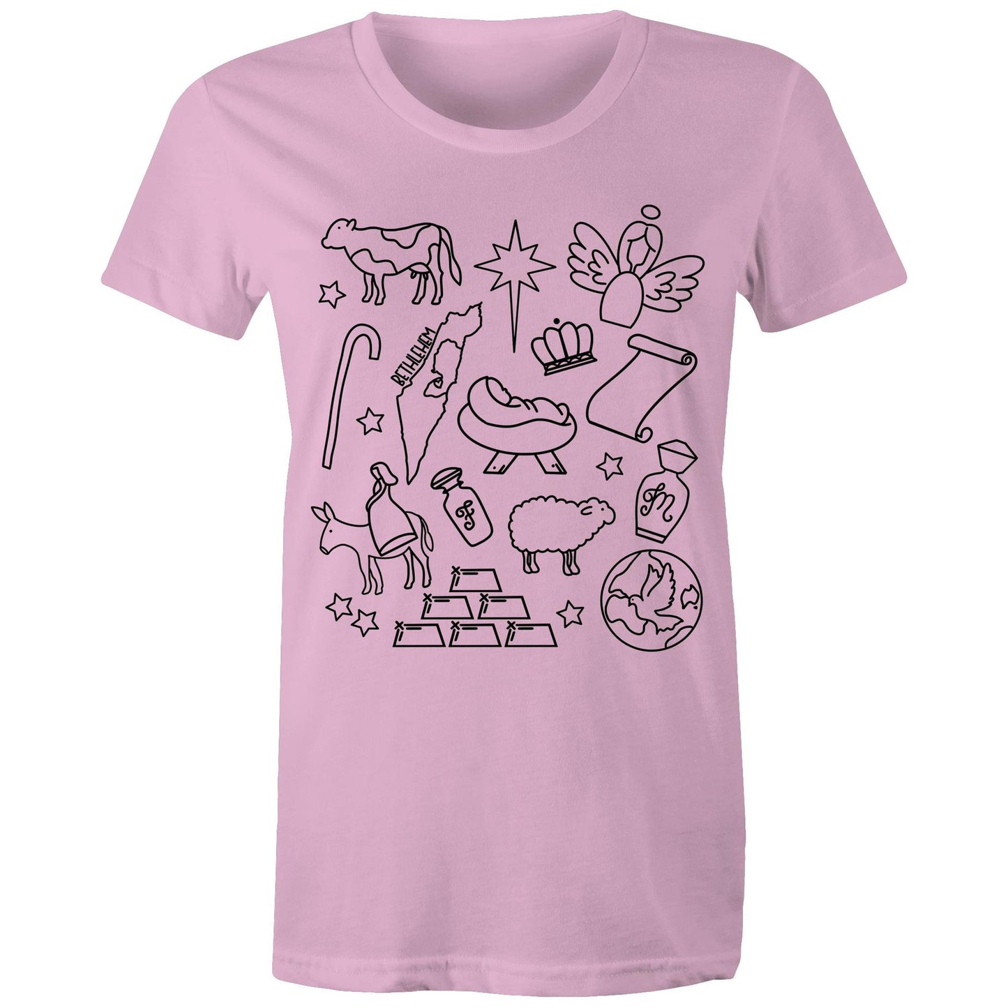 Christmas Nativity Sketch Women's Tshirt