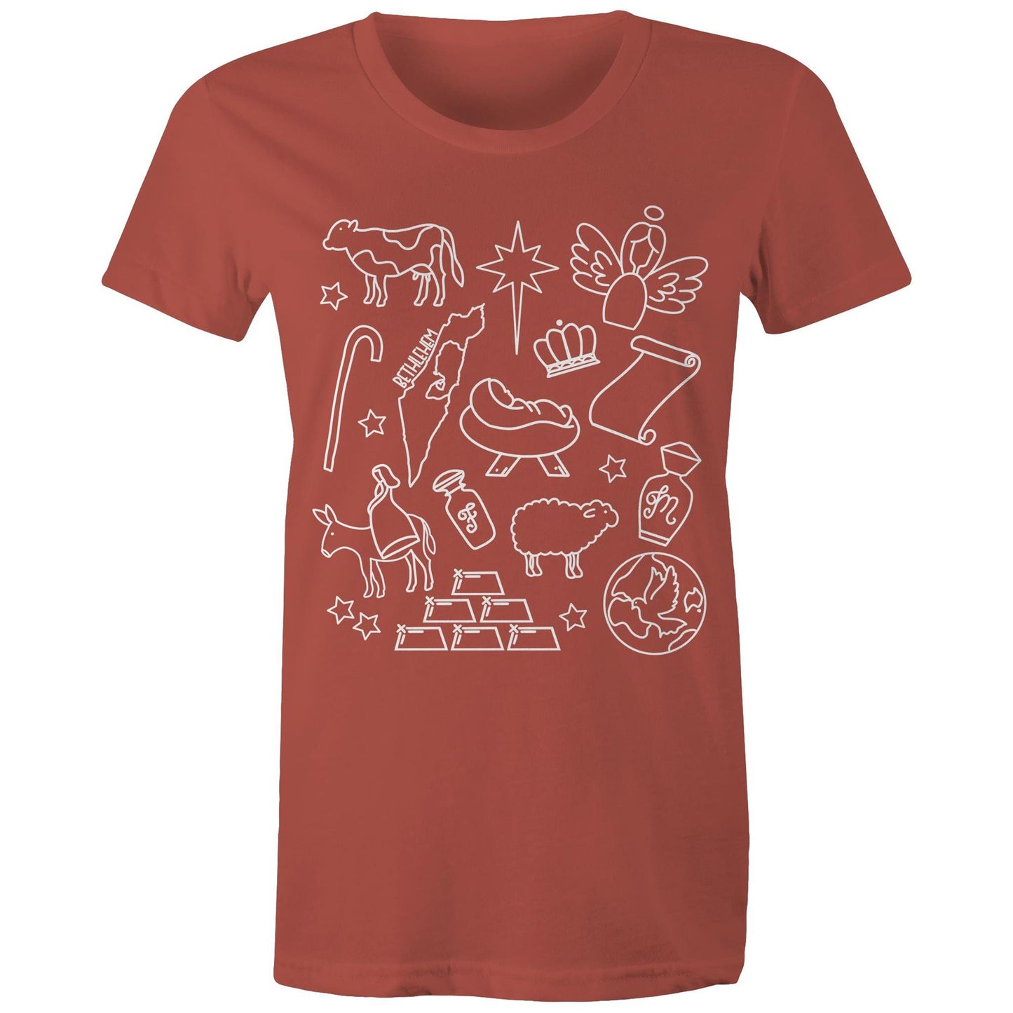 Christmas Nativity Sketch Women's Tshirt