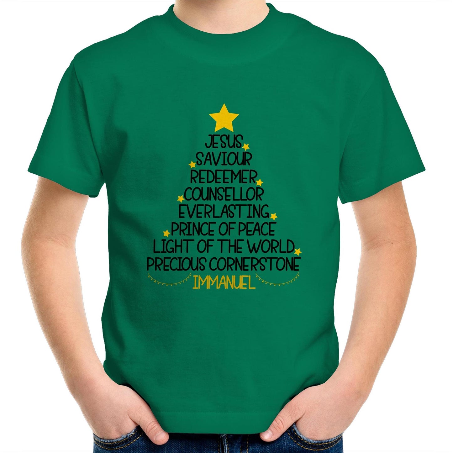 Christmas Tree - Names of Jesus from Isaiah - Kids T-Shirt