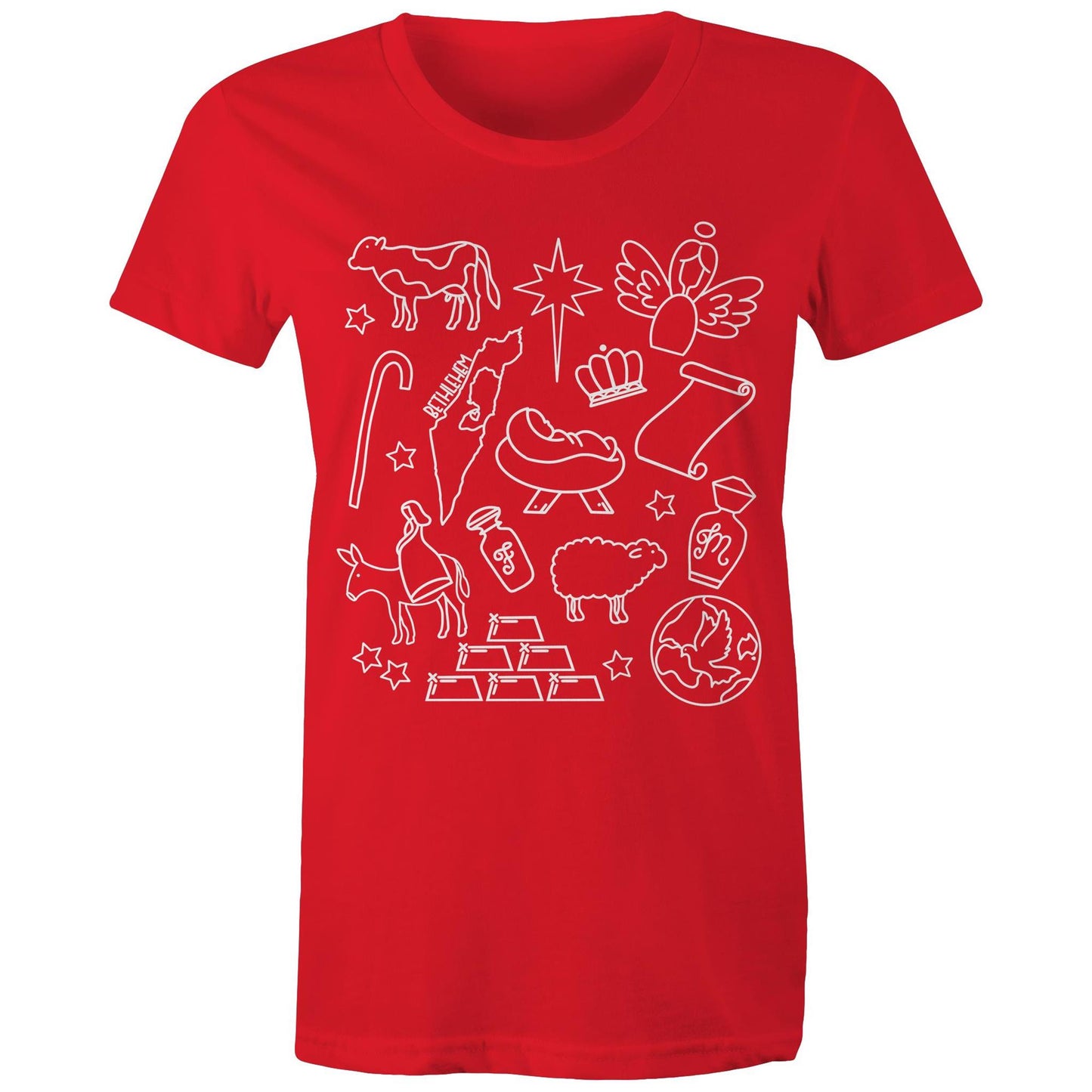 Christmas Nativity Sketch Women's Tshirt