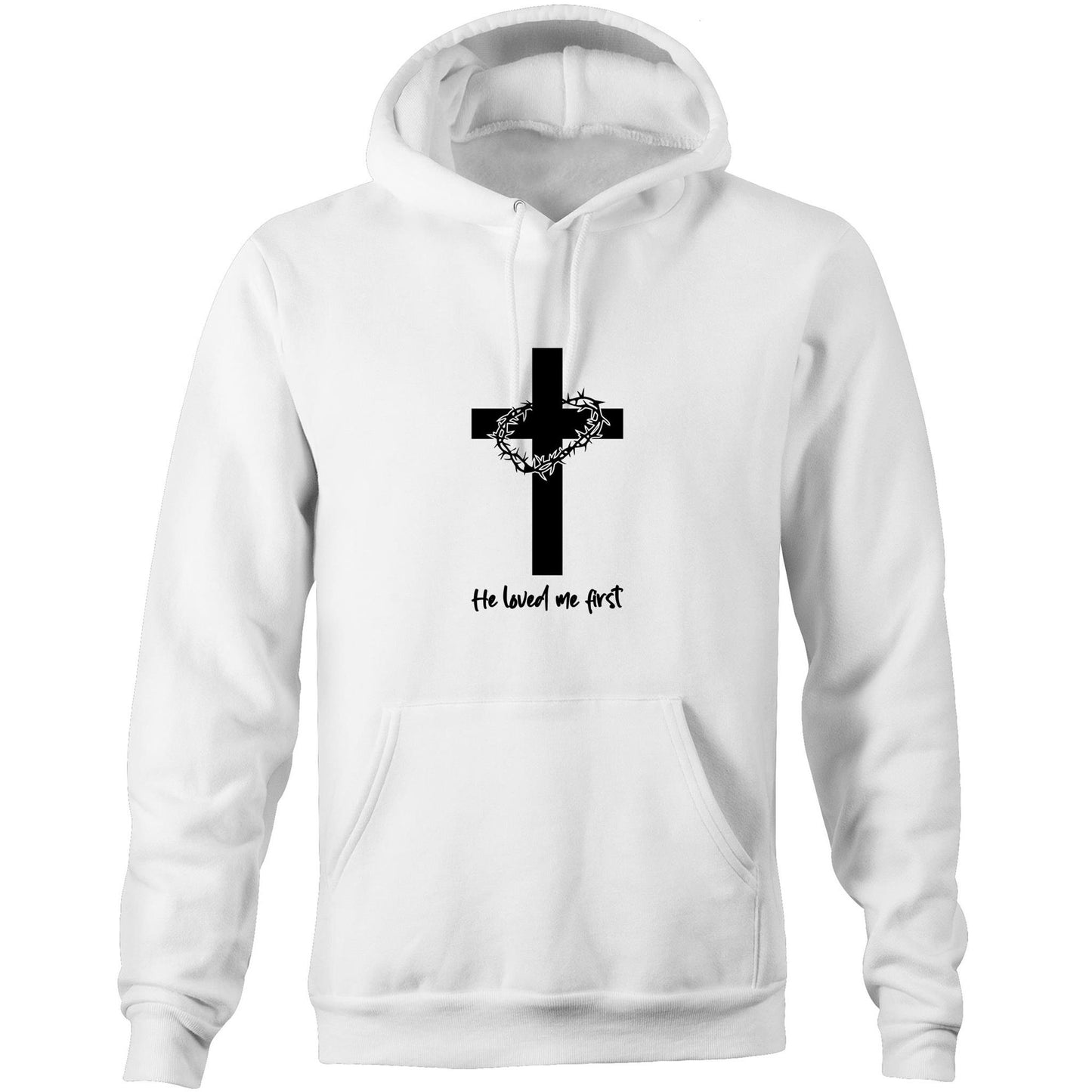 Jesus Christ Loved Me First Pocket Hoodie Sweatshirt