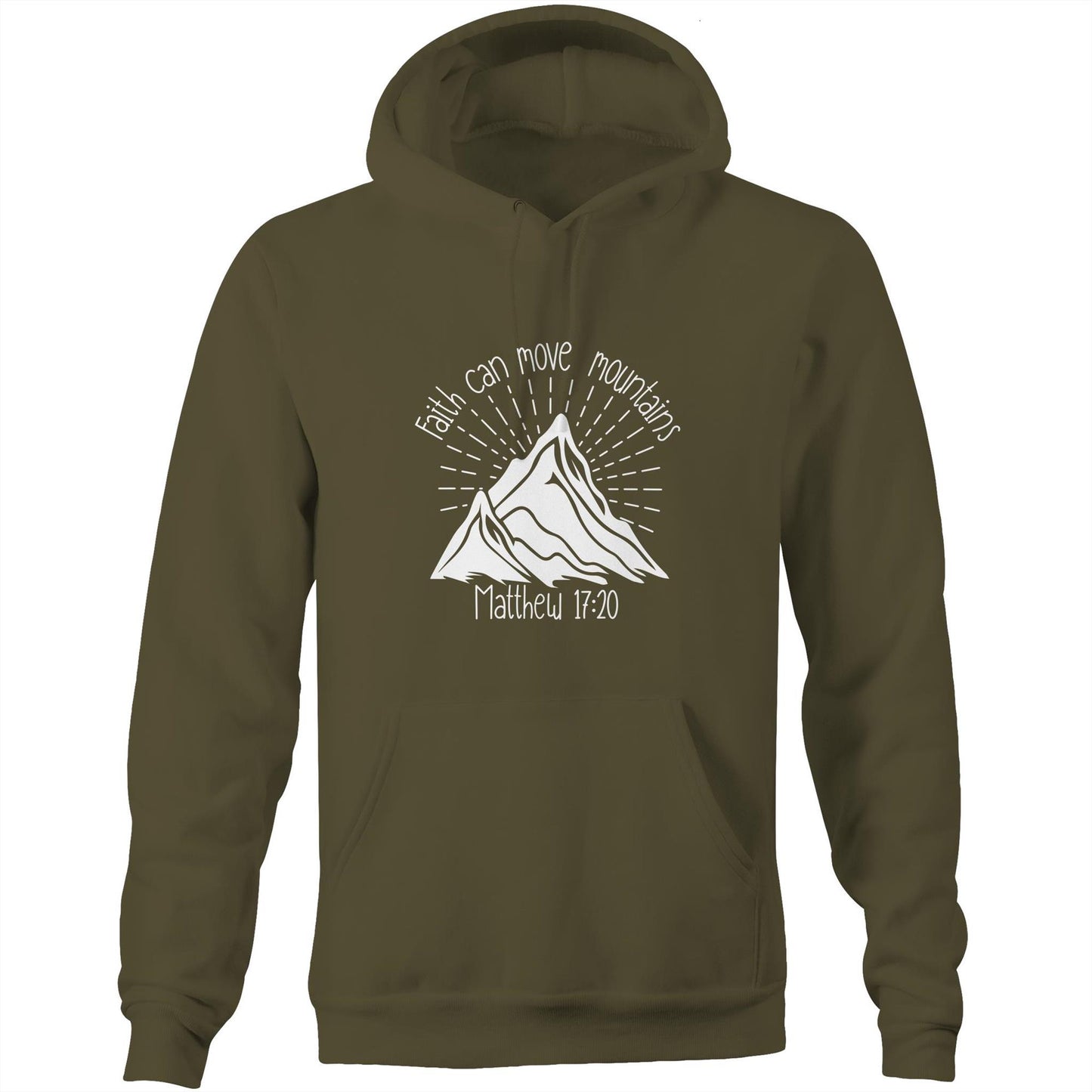 Faith Can Move Mountains Pocket Hoodie Sweatshirt