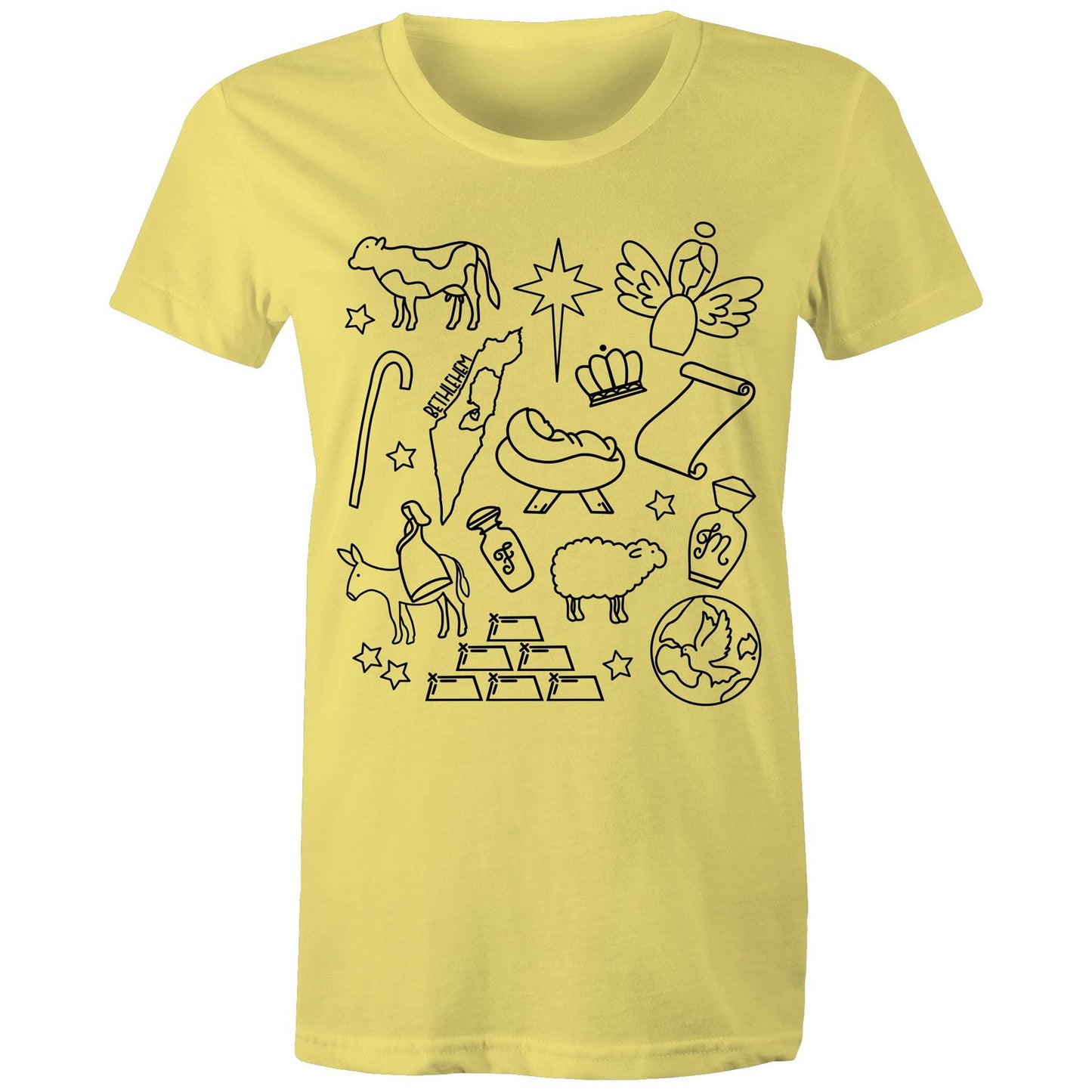 Christmas Nativity Sketch Women's Tshirt