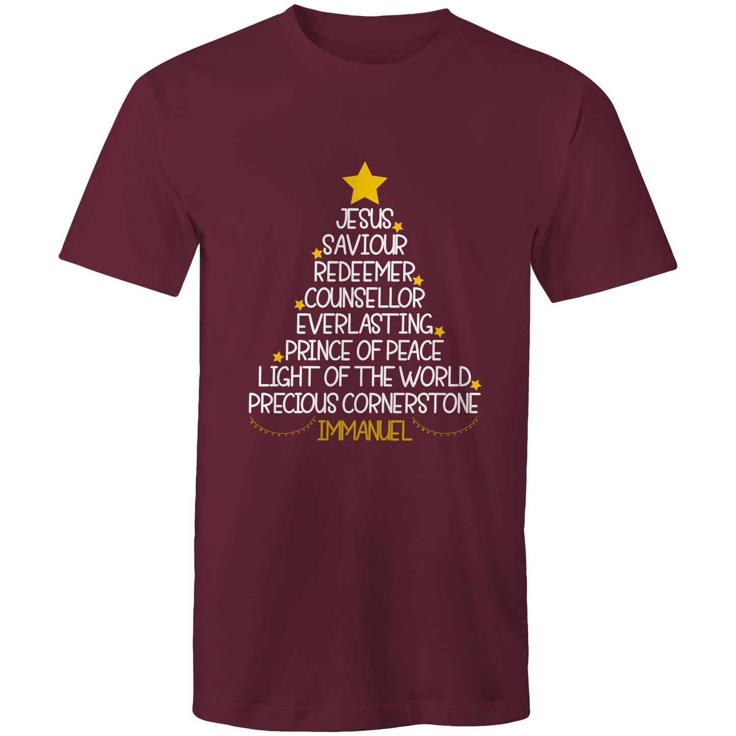 Christmas Tree - Names of Jesus from Isaiah - Mens T-Shirt