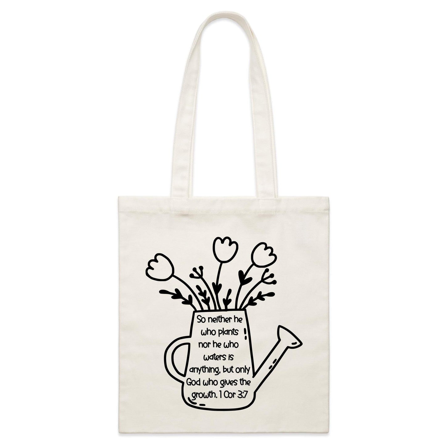 God Made It Grow Christian Parcel Canvas Tote Bag