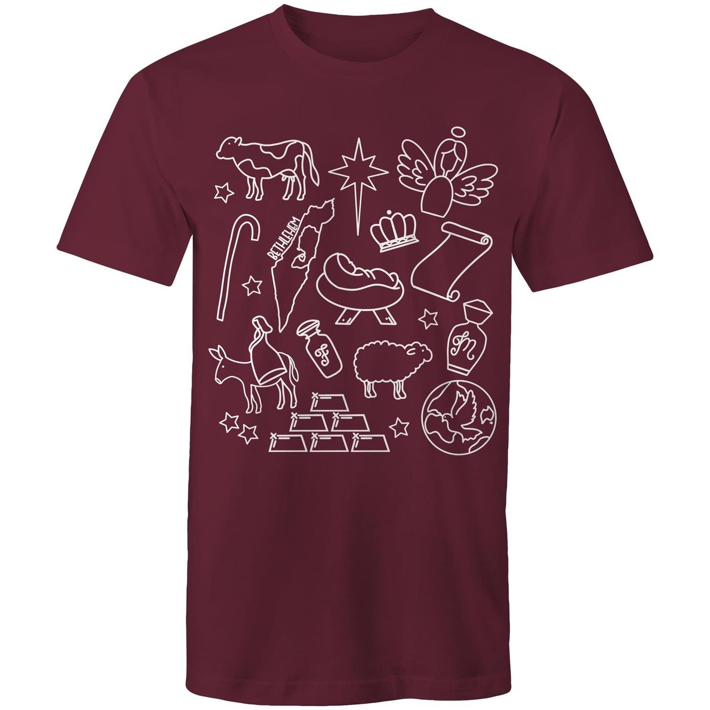 Christmas Nativity Sketch Men's Tshirt