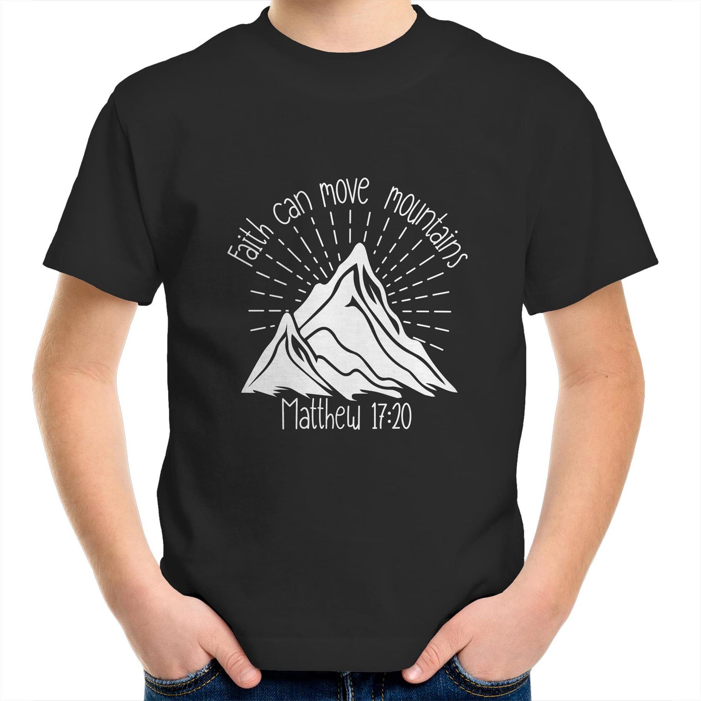 Faith Can Move Mountains Kids Youth T-Shirt