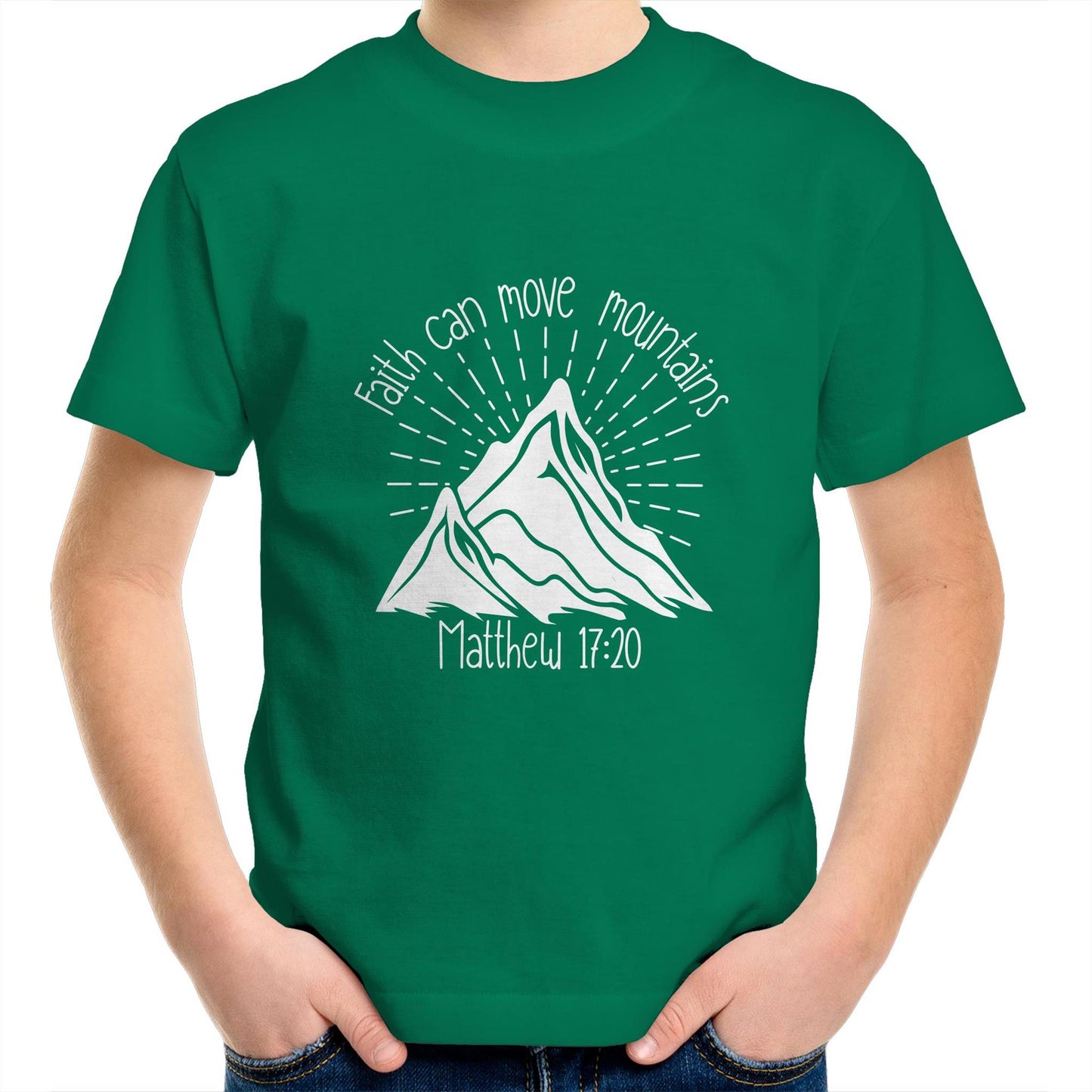 Faith Can Move Mountains Kids Youth T-Shirt