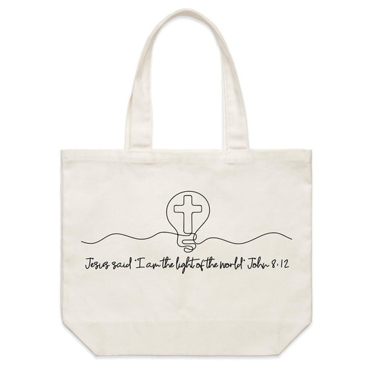 Jesus said "I am the light of the world" Shoulder Canvas Tote Bag