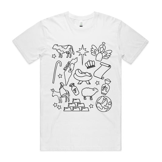 Christmas Nativity Sketch Men's Organic Tshirt