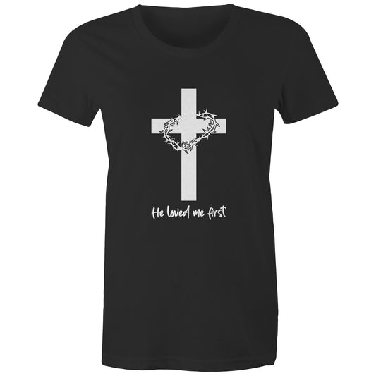 Jesus Christ Loved Me First Women's Organic Tee