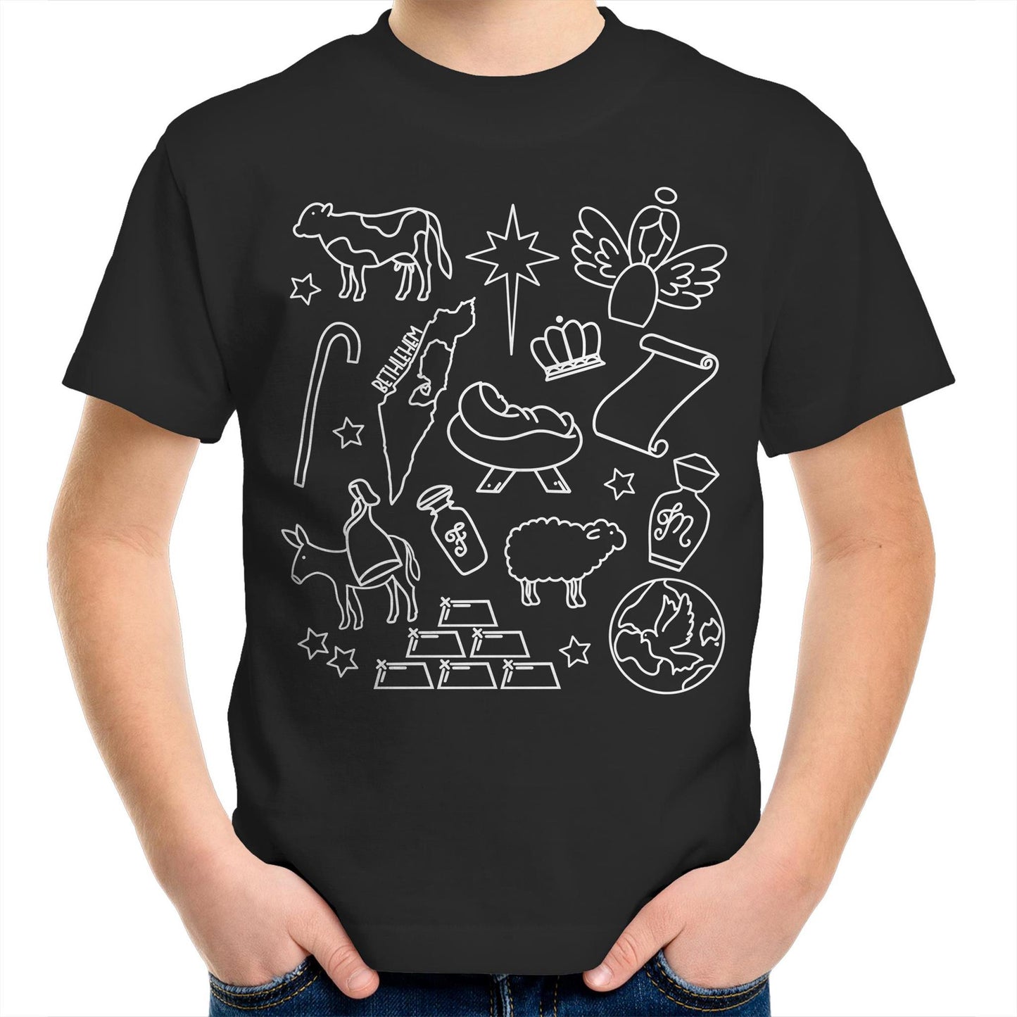 Christmas Nativity Sketch Kids & Youth T-Shirt