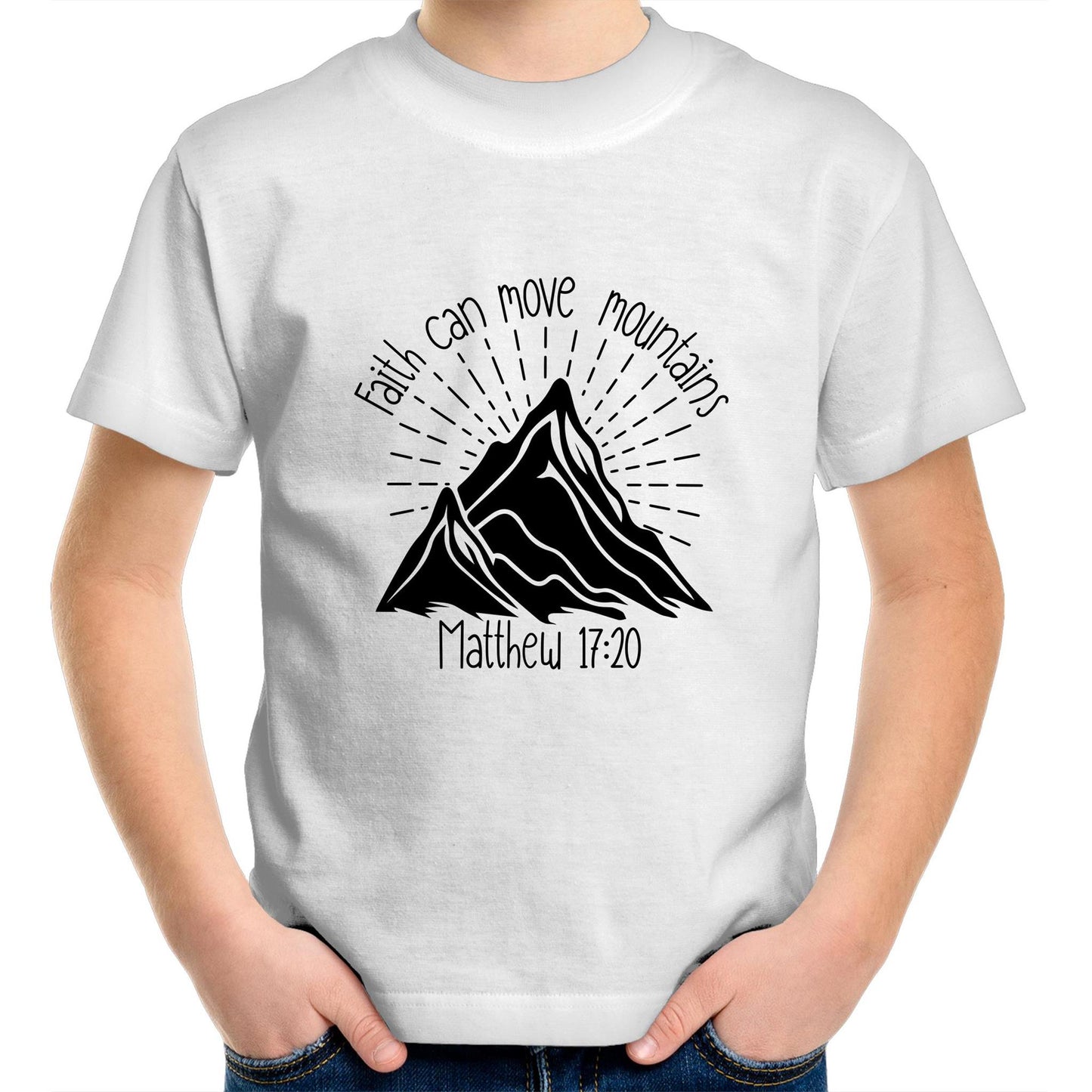 Faith Can Move Mountains Kids Youth T-Shirt