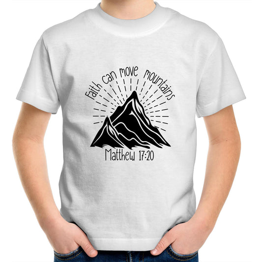 Faith Can Move Mountains Kids Youth T-Shirt