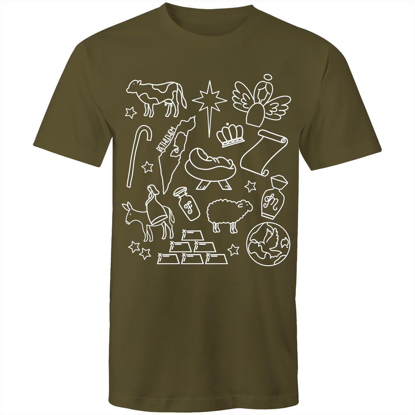 Christmas Nativity Sketch Men's Tshirt