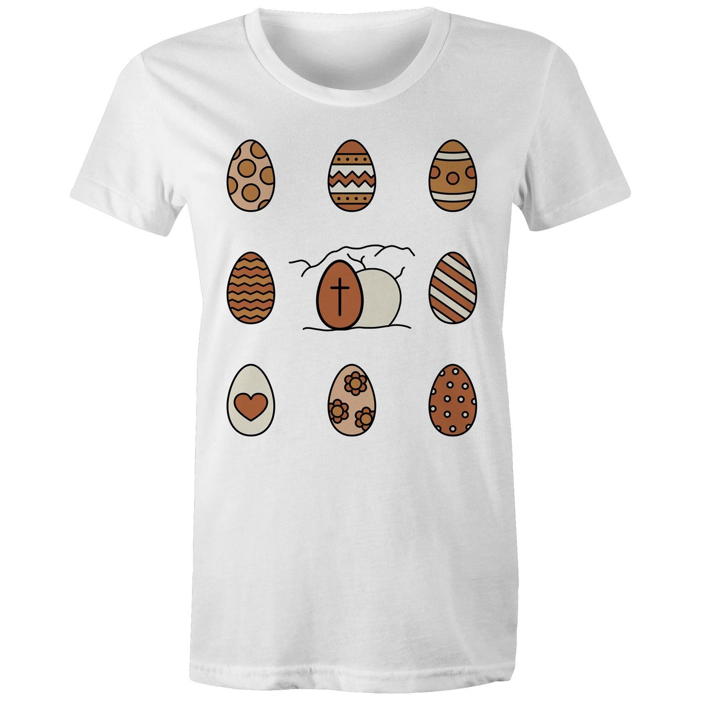 Easter Eggs and Jesus' Tomb Christian Womens Organic T-Shirt