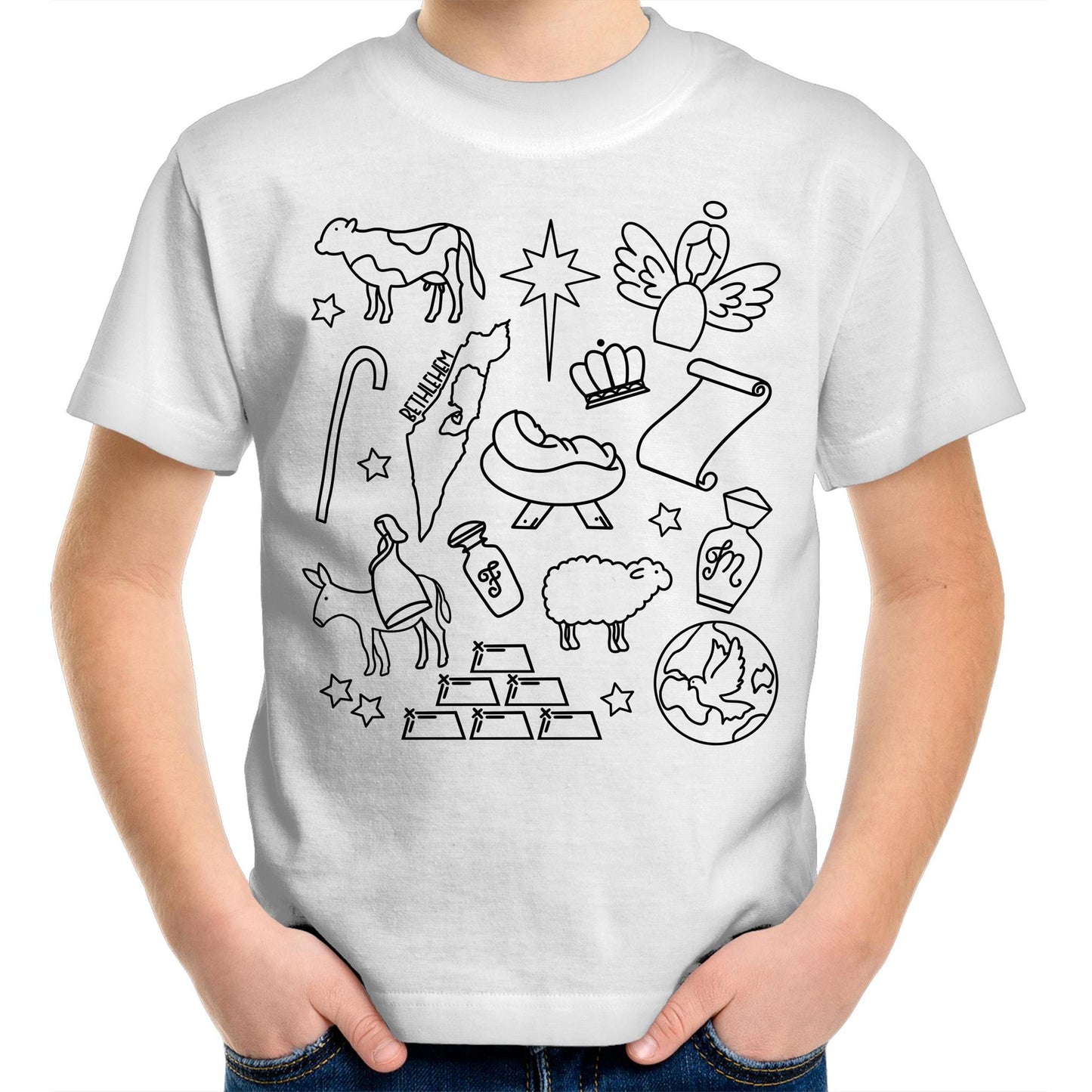 Christmas Nativity Sketch Kids & Youth T-Shirt