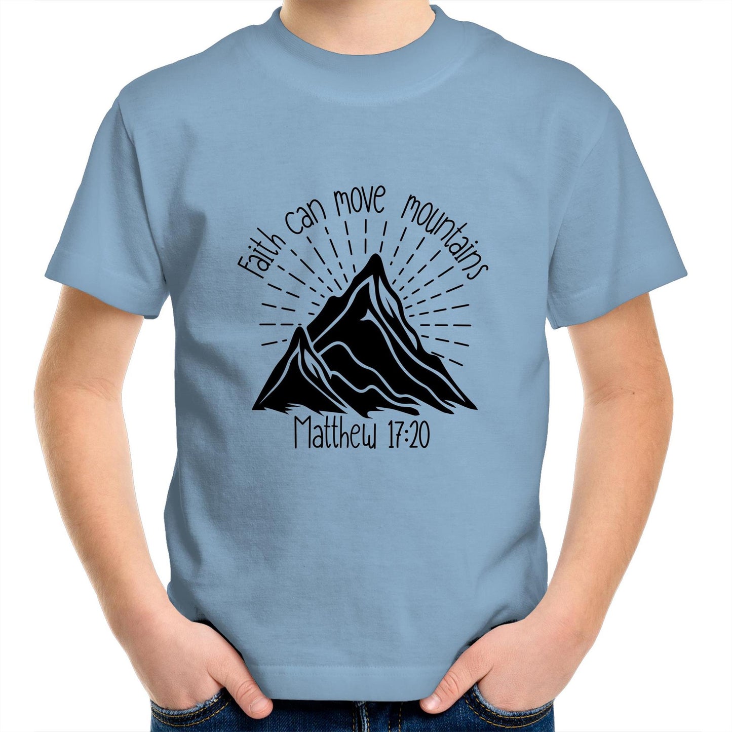 Faith Can Move Mountains Kids Youth T-Shirt