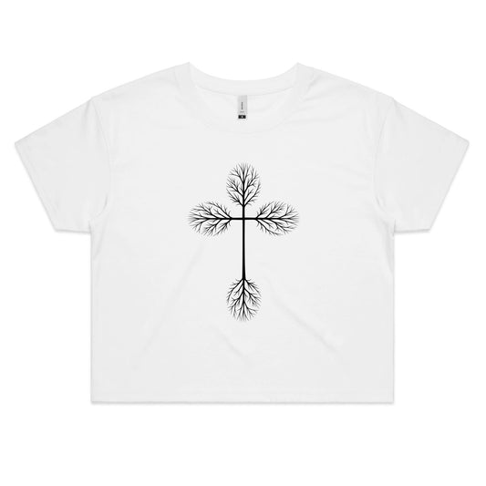 Growing Cross Women's Crop T-Shirt