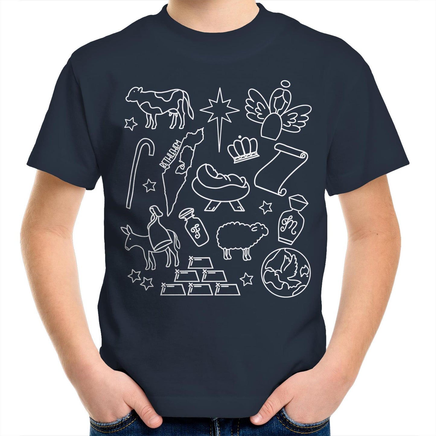 Christmas Nativity Sketch Kids & Youth T-Shirt