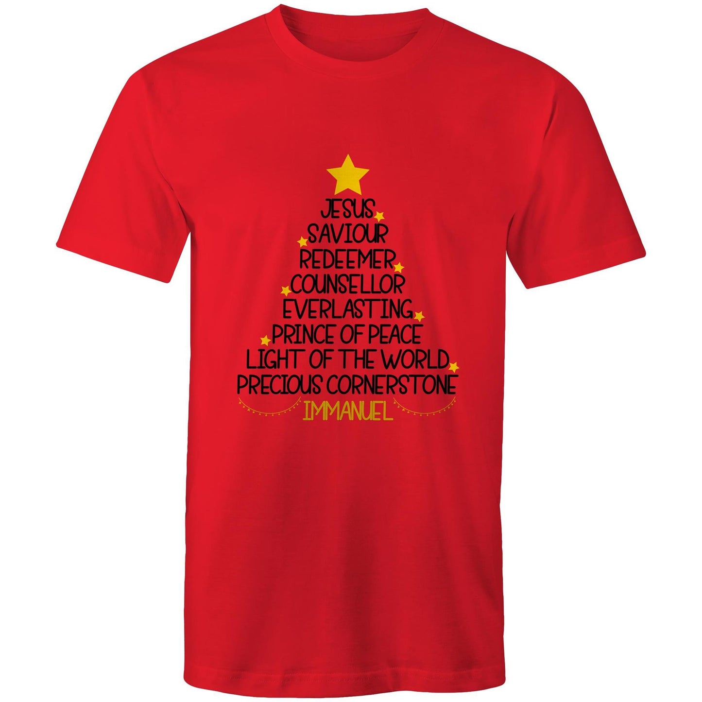 Christmas Tree - Names of Jesus from Isaiah - Mens T-Shirt
