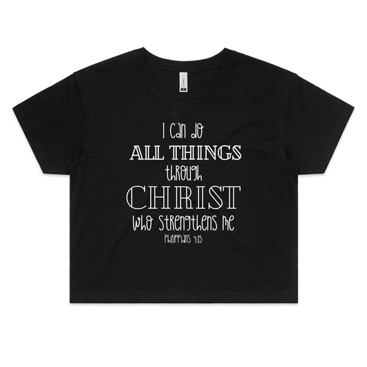 Through Christ Women's Crop Tee