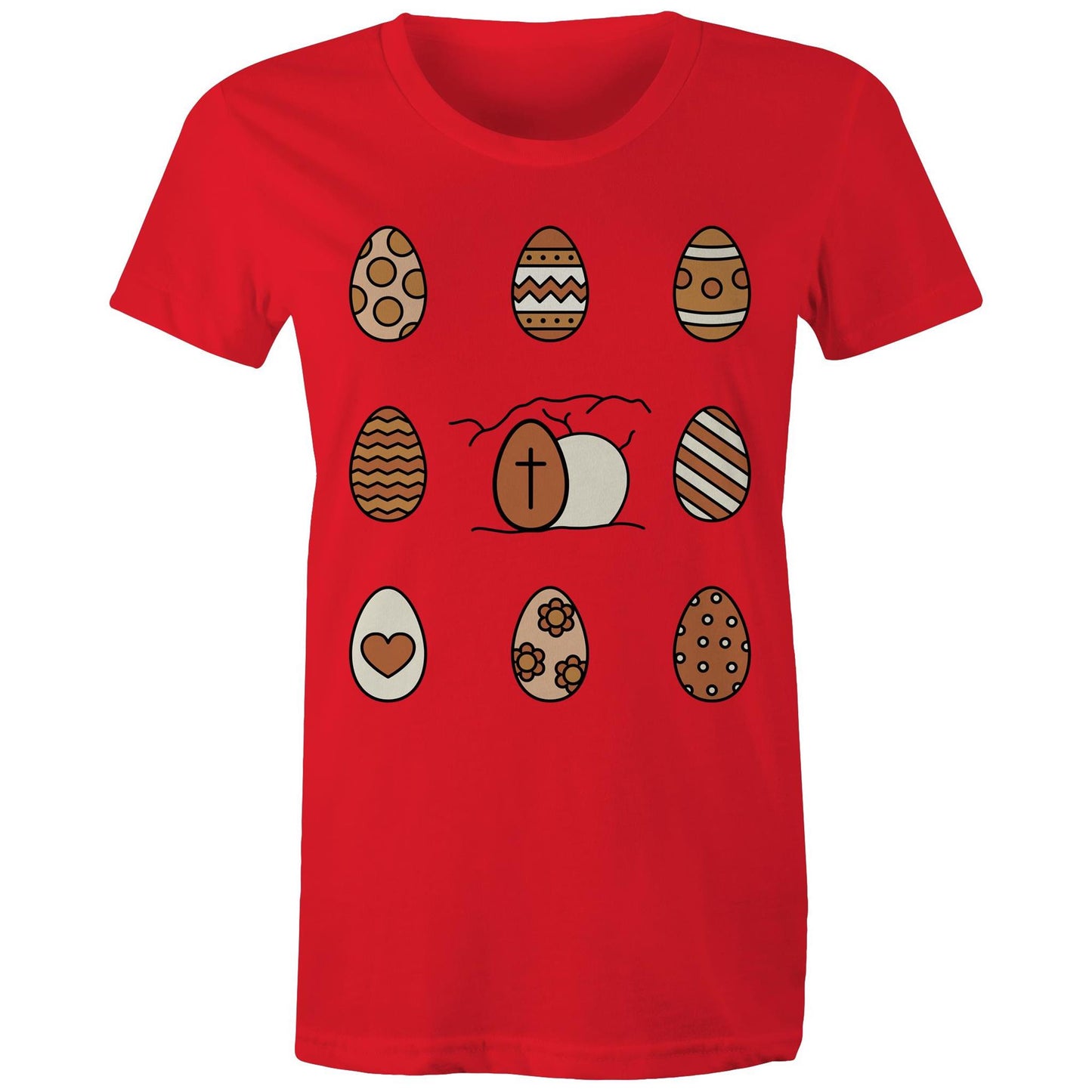 Easter Eggs and Jesus' Tomb Chrisitan Womens T-Shirt