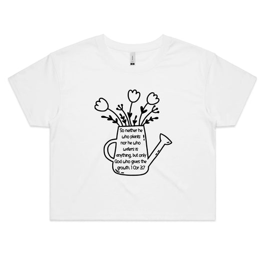 God Made It Grow Women's Christianity Crop Tee