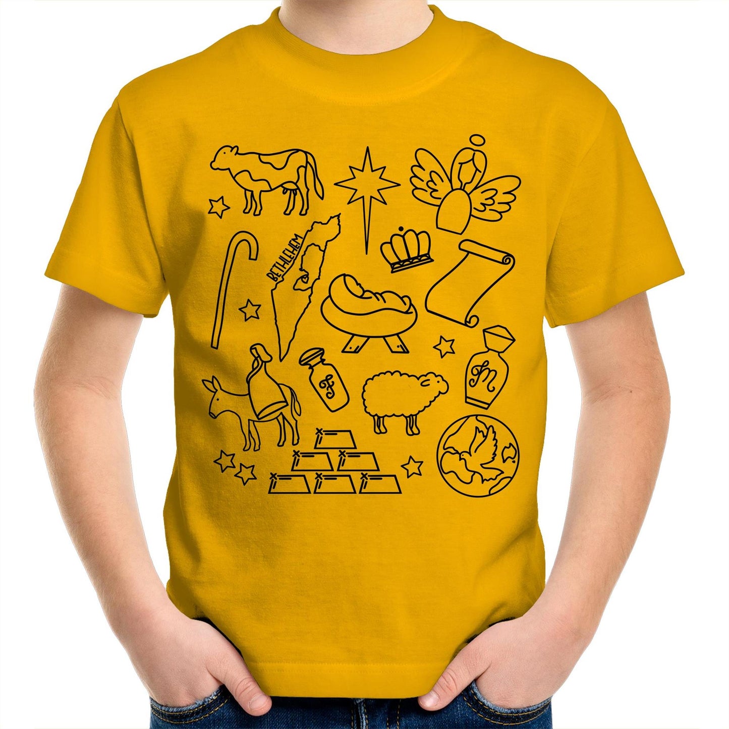 Christmas Nativity Sketch Kids & Youth T-Shirt