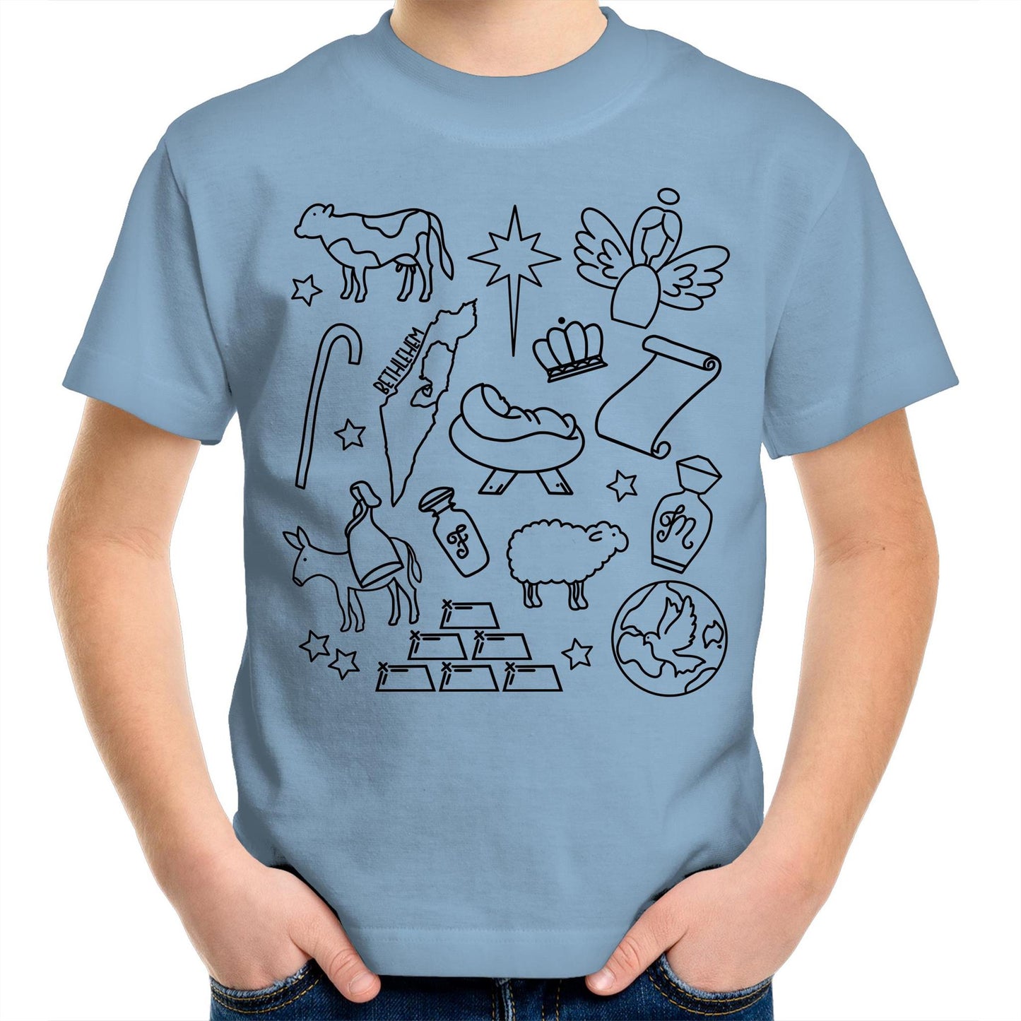 Christmas Nativity Sketch Kids & Youth T-Shirt