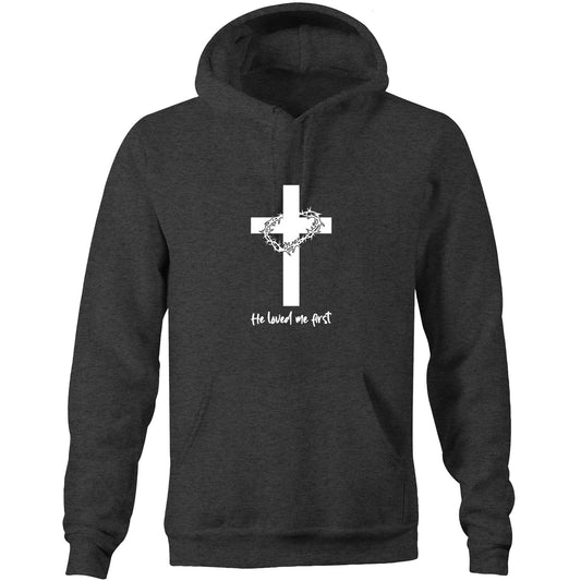 Jesus Christ Loved Me First Pocket Hoodie Sweatshirt