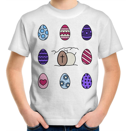 Easter Eggs and Jesus' Tomb Bright Chrisitan Kids Youth T-Shirt