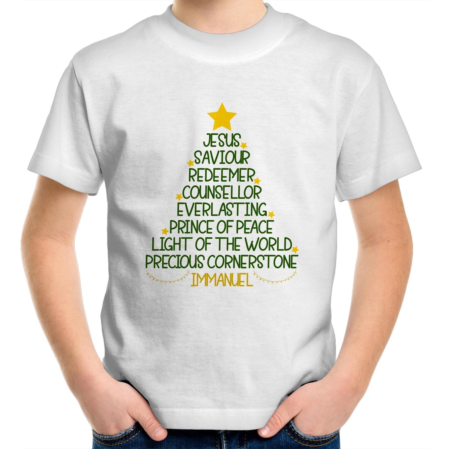 Christmas Tree - Names of Jesus from Isaiah - Kids T-Shirt