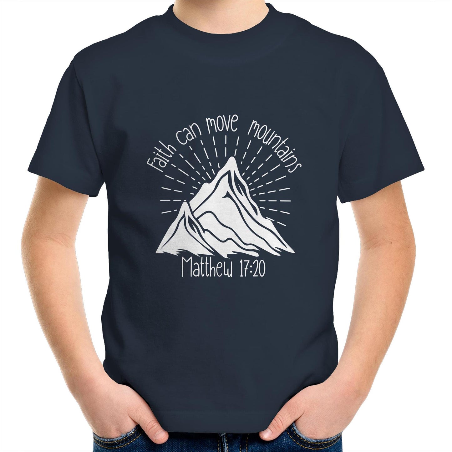 Faith Can Move Mountains Kids Youth T-Shirt