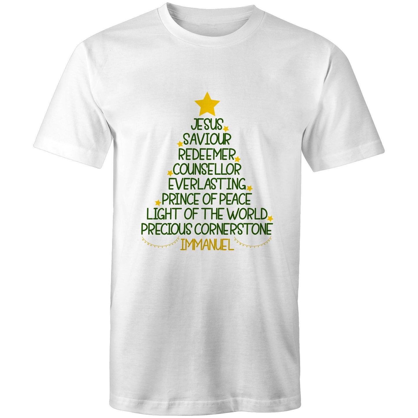 Christmas Tree - Names of Jesus from Isaiah - Mens T-Shirt