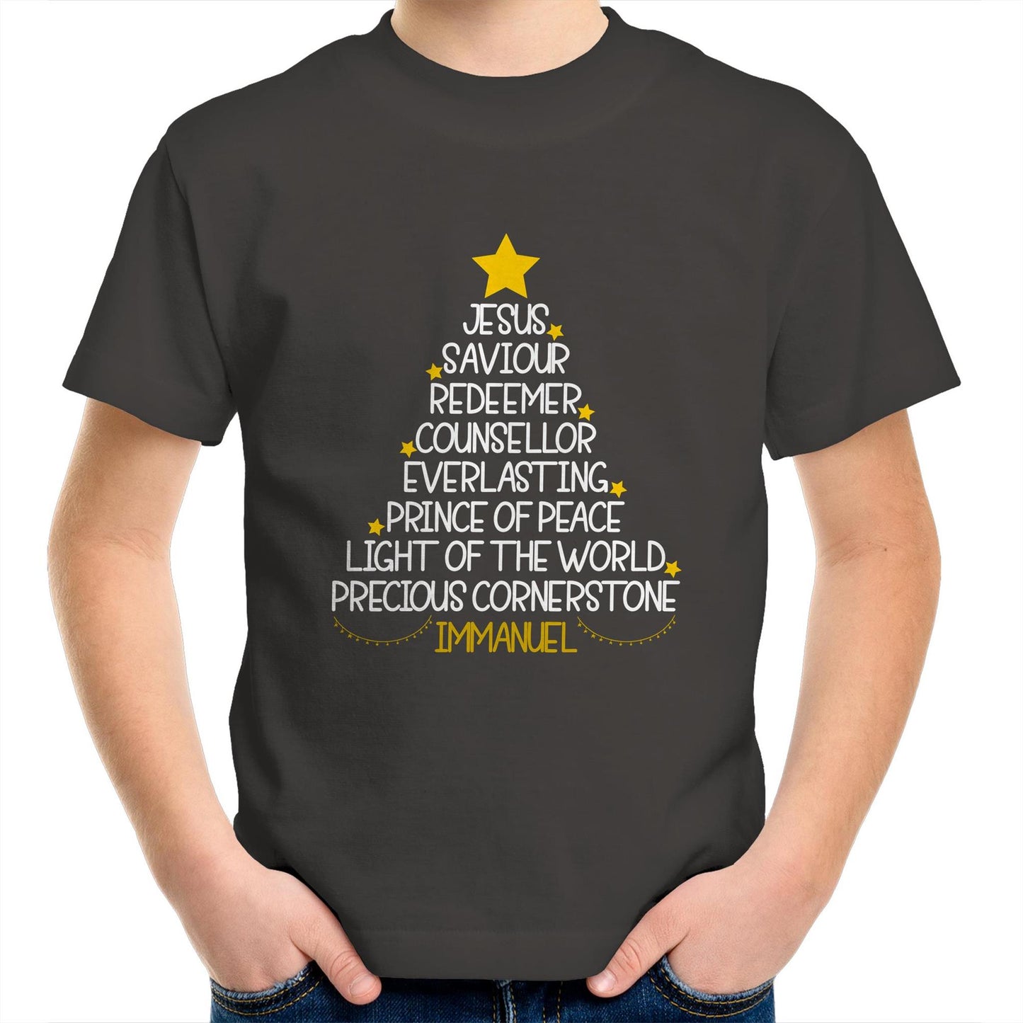 Christmas Tree - Names of Jesus from Isaiah - Kids T-Shirt