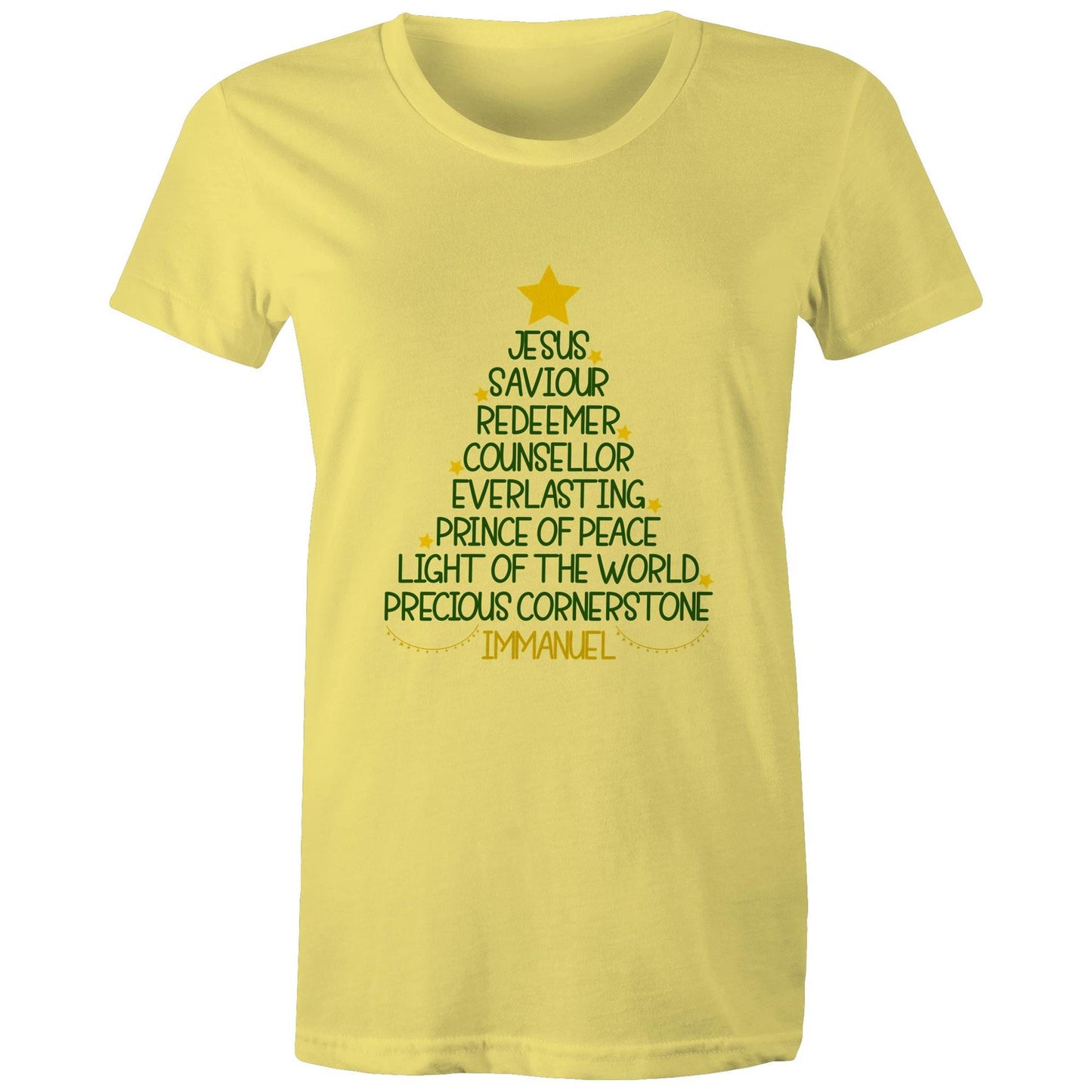 Christmas Tree - Names of Jesus from Isaiah - Women's T-Shirt