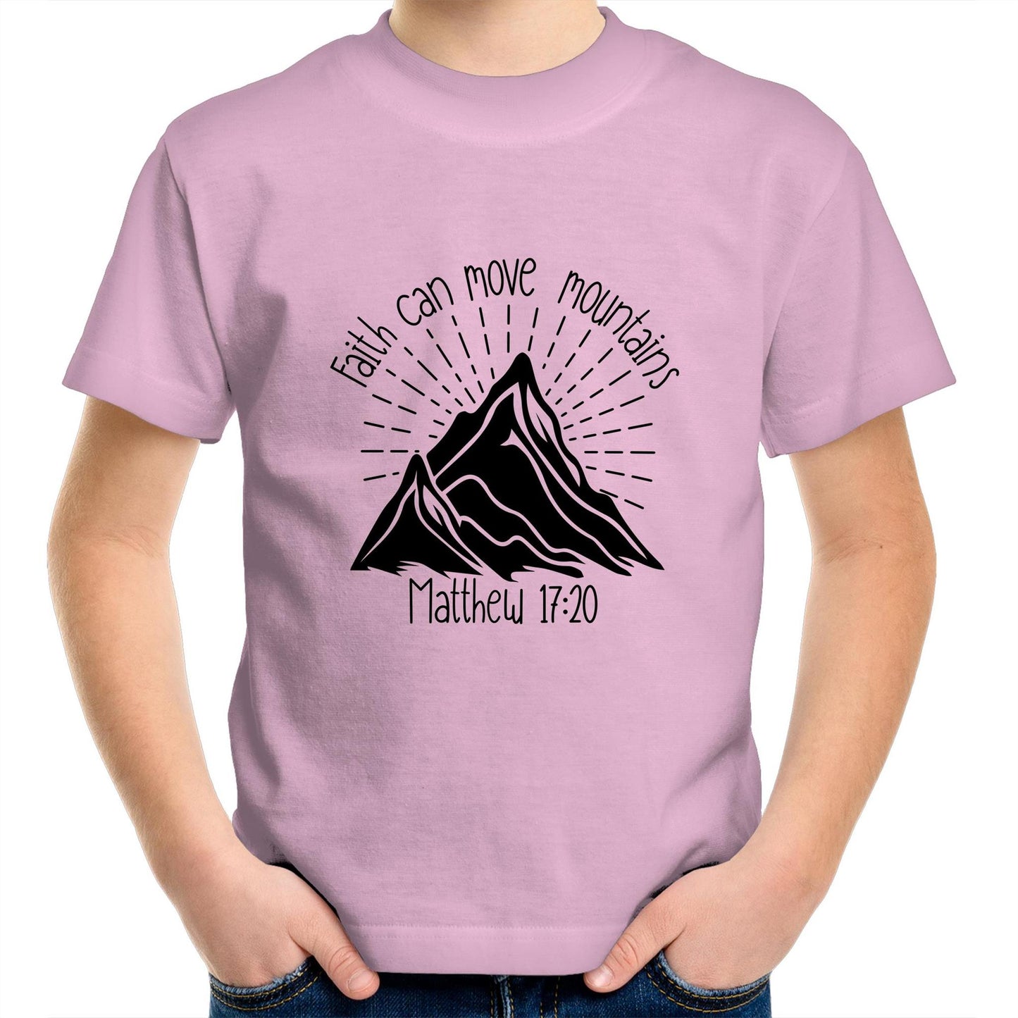 Faith Can Move Mountains Kids Youth T-Shirt