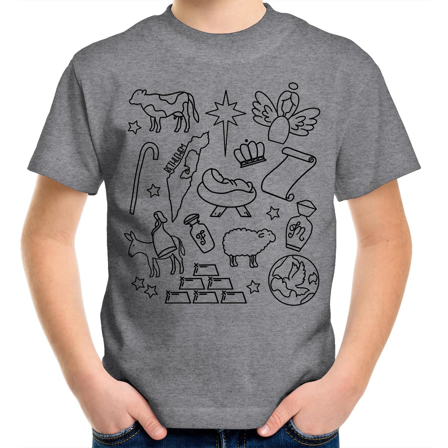 Christmas Nativity Sketch Kids & Youth T-Shirt