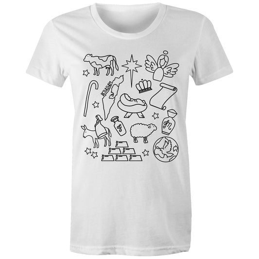 Christmas Nativity Sketch Women's Organic Shirt