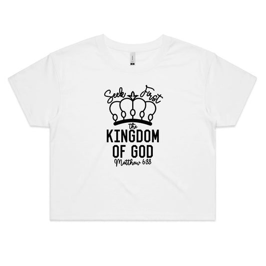 Seek Gods Kingdom First Women's Crop T-Shirt