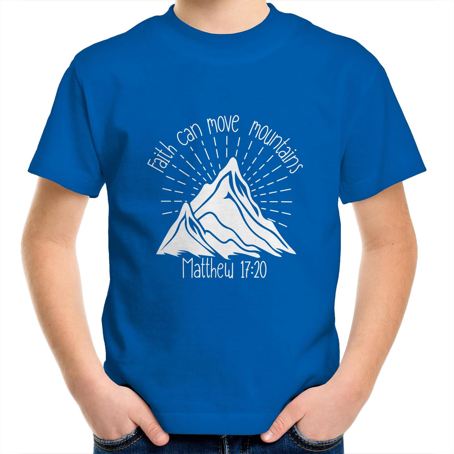 Faith Can Move Mountains Kids Youth T-Shirt