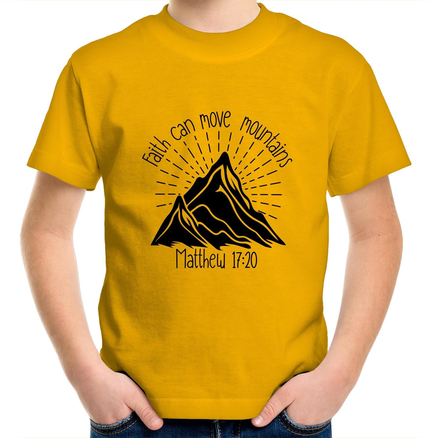 Faith Can Move Mountains Kids Youth T-Shirt