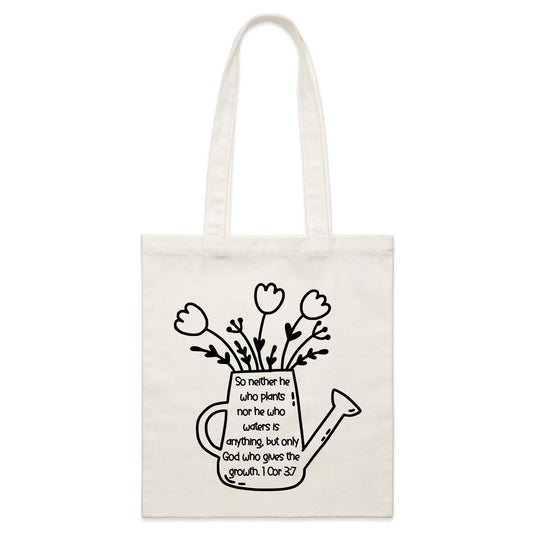 God Made It Grow Christian Parcel Canvas Tote Bag