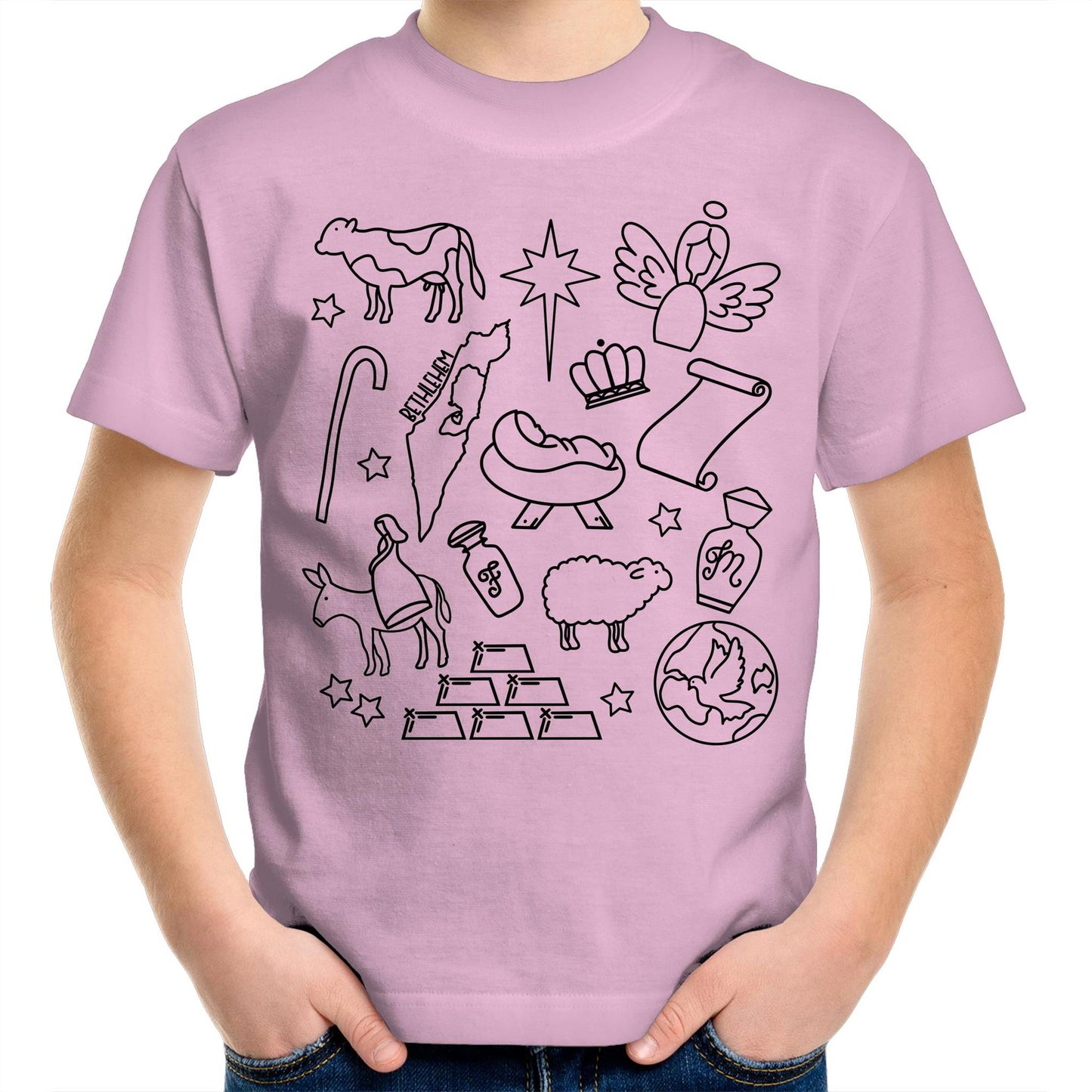 Christmas Nativity Sketch Kids & Youth T-Shirt