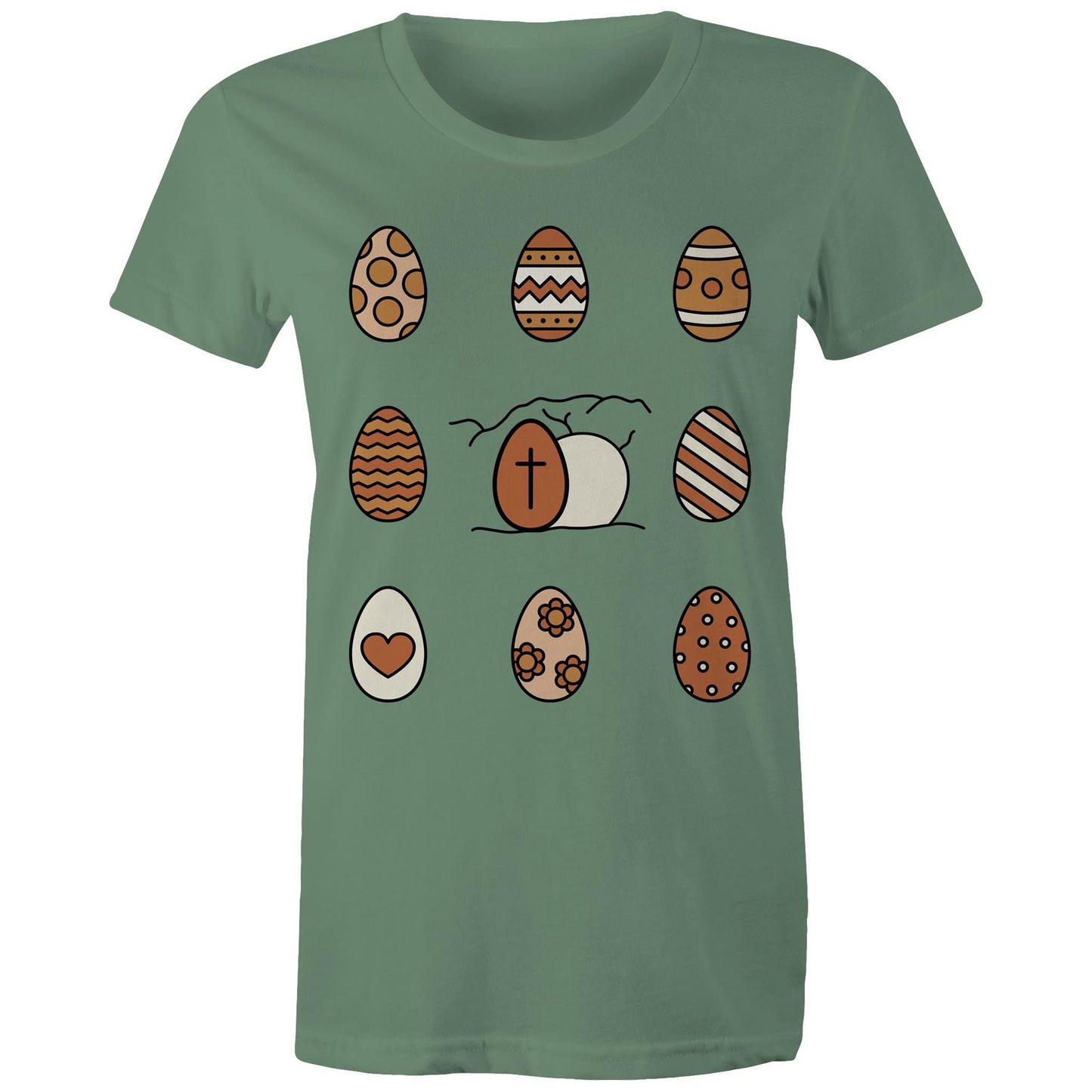 Easter Eggs and Jesus' Tomb Chrisitan Womens T-Shirt